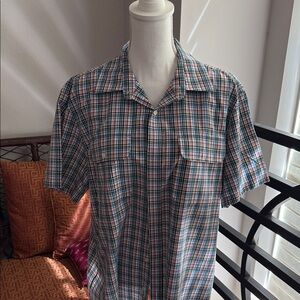 MICHAEL Michael Kors Short-Sleeve Plaid Button-Down Shirt - Blue/Red/White